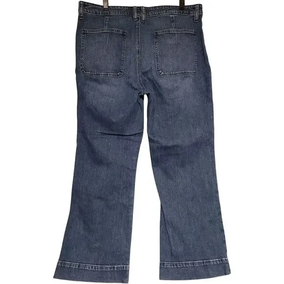 Sundance Wide Leg Boot Cut Jeans Womens Size 33W Dark Wash - Picture 3 of 5